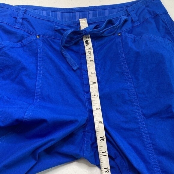 Fresh Produce Drawstring Cropped Utility Pant Royal Blue Cotton Stretchy Vibrant - Picture 11 of 15